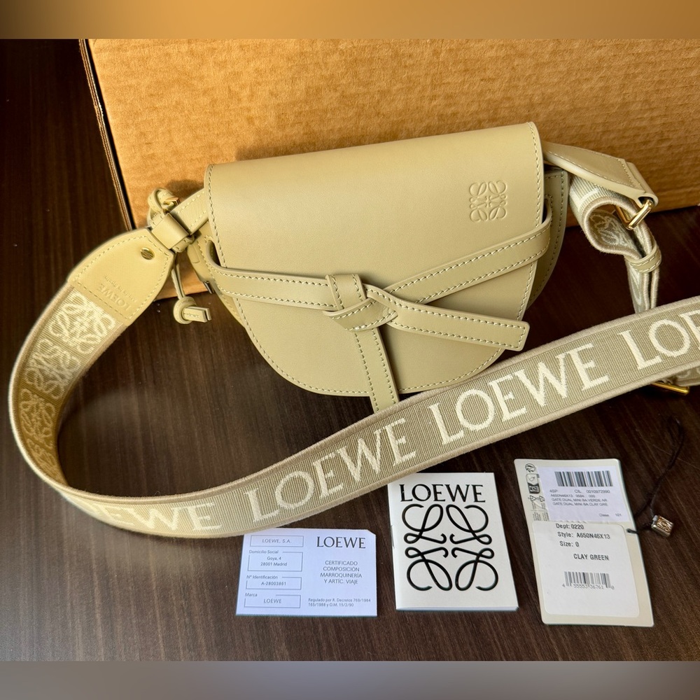 【Loewe】Mini Gate Dual Bag in Clay Green